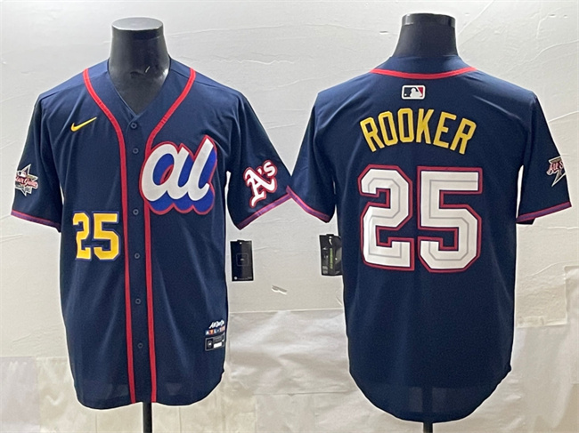 Men's American League #25 Brent Rooker Navy 2025 All-Star Edition Limited Stitched Baseball Jersey Men's American League #25 Brent Rooker Navy 2025 All-Star Edition Limited Stitched Baseball Jersey